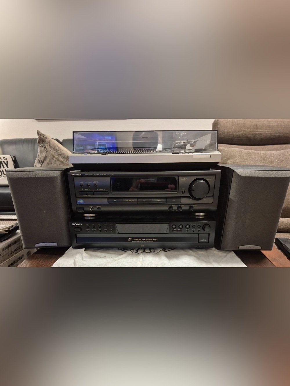 Technics and Sony Home Stereo System Stack Component Audio Bundle with Turntable - Picture 3 of 15